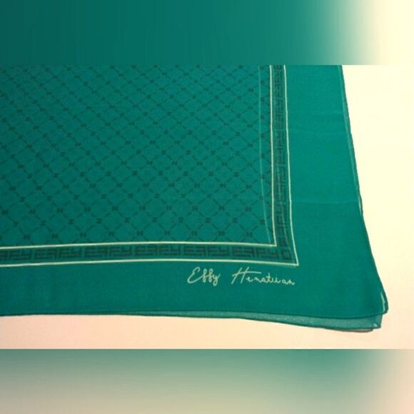 Effy Hematian Turquoise Long Scarf Vintage - Picture 2 of 11